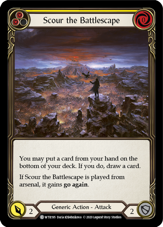 Scour the Battlescape (Yellow) [U-WTR195] (Welcome to Rathe Unlimited)  Unlimited Rainbow Foil | Tables and Towers