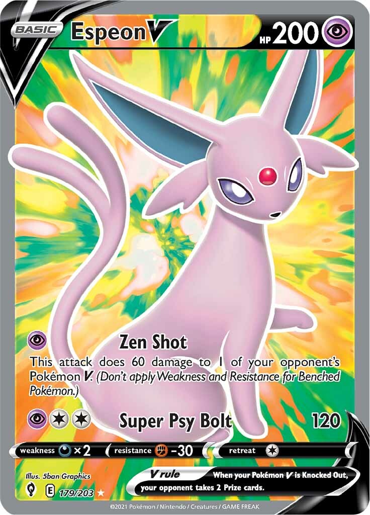 Espeon V (179/203) [Sword & Shield: Evolving Skies] | Tables and Towers