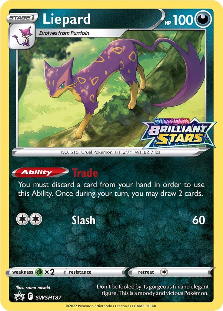 Liepard (SWSH187) (Prerelease Promo) [Sword & Shield: Black Star Promos] | Tables and Towers