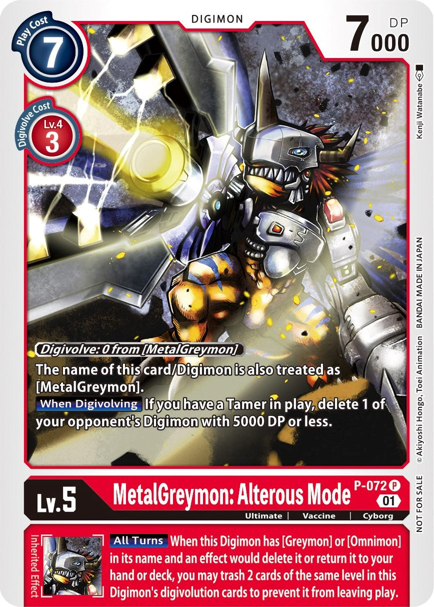 MetalGreymon: Alterous Mode [P-072] (Update Pack) [Promotional Cards] | Tables and Towers