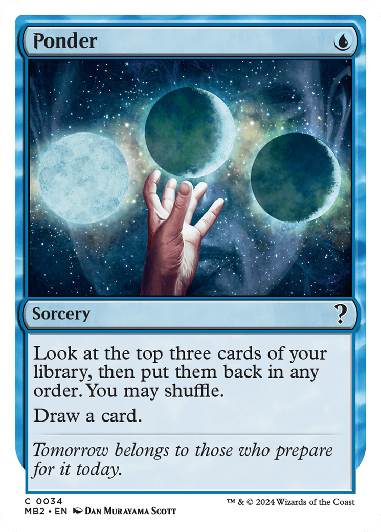 Ponder (White Border) [Mystery Booster 2] | Tables and Towers