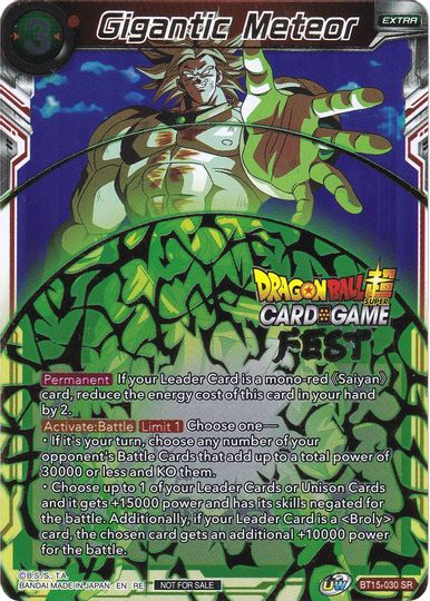 Gigantic Meteor (Card Game Fest 2022) (BT15-030) [Tournament Promotion Cards] | Tables and Towers