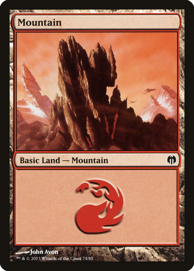 Mountain (74) [Duel Decks: Heroes vs. Monsters] | Tables and Towers