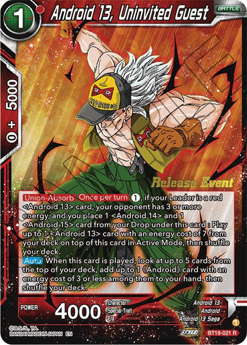 Android 13, Uninvited Guest (Fighter's Ambition Holiday Pack) (BT19-021) [Tournament Promotion Cards] | Tables and Towers