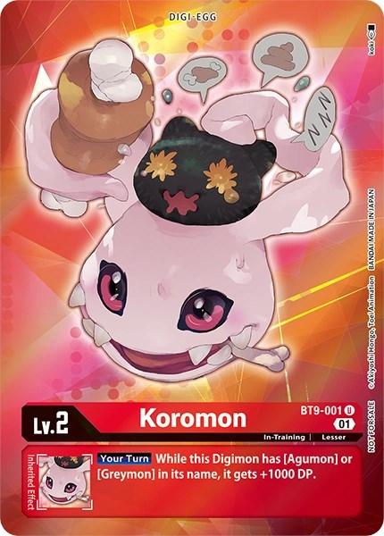 Koromon [BT9-001] (Alternative Art - Box Topper) [X Record] | Tables and Towers