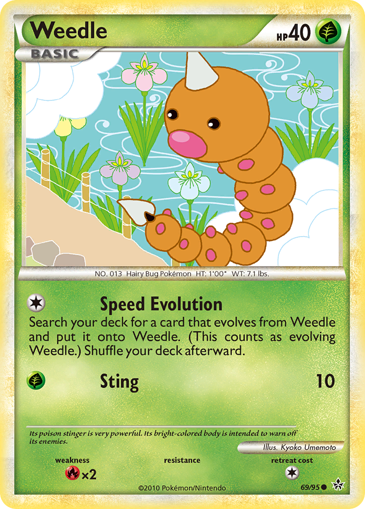 Weedle (69/95) [HeartGold & SoulSilver: Unleashed] | Tables and Towers