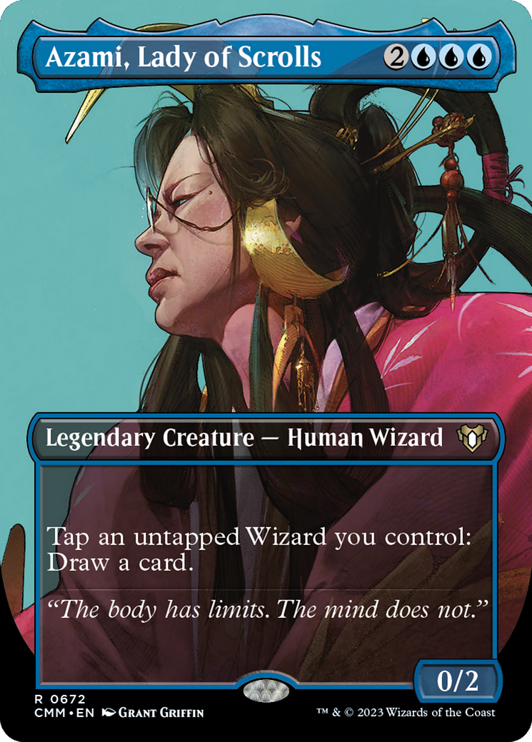 Azami, Lady of Scrolls (Borderless Profile) [Commander Masters] | Tables and Towers