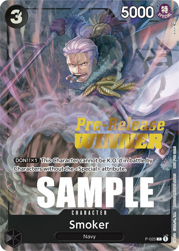 Smoker (Pre-Release) [Winner] [One Piece Promotion Cards] | Tables and Towers