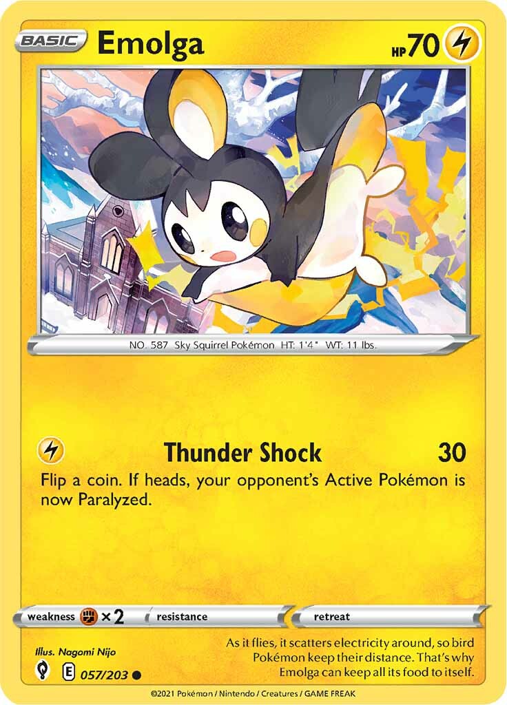 Emolga (057/203) [Sword & Shield: Evolving Skies] | Tables and Towers