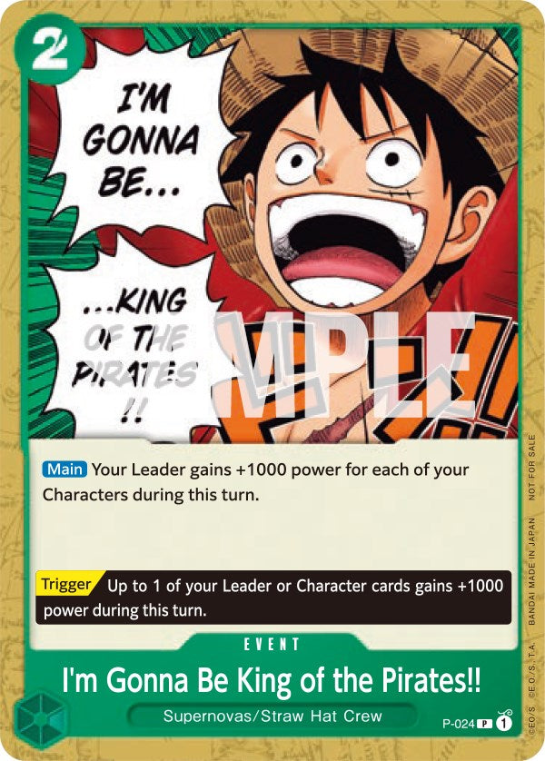 I'm Gonna Be King of the Pirates!! [One Piece Promotion Cards] | Tables and Towers