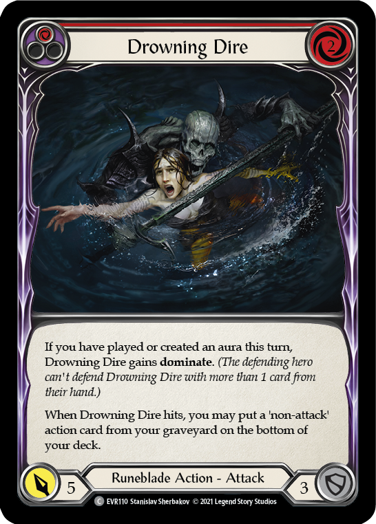 Drowning Dire (Red) [EVR110] (Everfest)  1st Edition Rainbow Foil | Tables and Towers