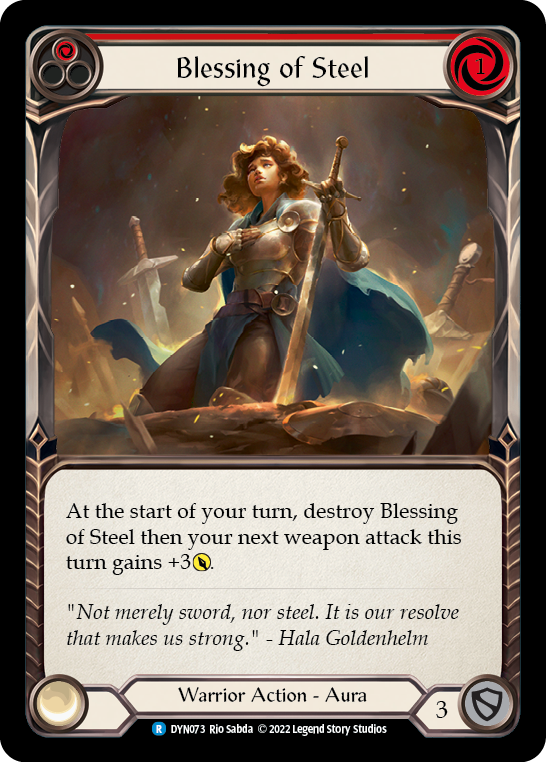 Blessing of Steel (Red) [DYN073] (Dynasty)  Rainbow Foil | Tables and Towers