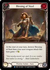 Blessing of Steel (Red) [DYN073] (Dynasty)  Rainbow Foil | Tables and Towers