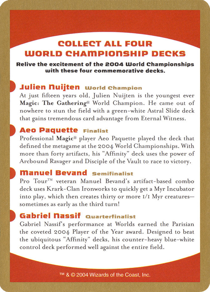 2004 World Championships Ad [World Championship Decks 2004] | Tables and Towers