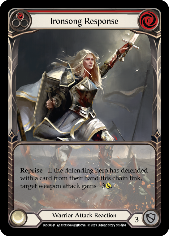 Ironsong Response (Red) [LGS008-P] (Promo)  1st Edition Normal | Tables and Towers