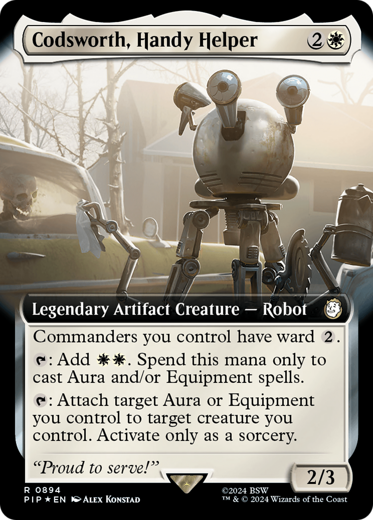 Codsworth, Handy Helper (Extended Art) (Surge Foil) [Fallout] | Tables and Towers