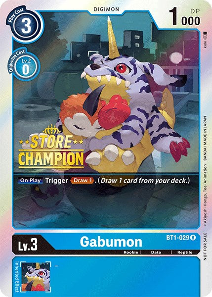 Gabumon [BT1-029] (Store Champion) [Release Special Booster Promos] | Tables and Towers