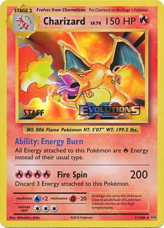 Charizard (11/108) (XY Evolutions Staff Prerelease) [XY: Black Star Promos] | Tables and Towers