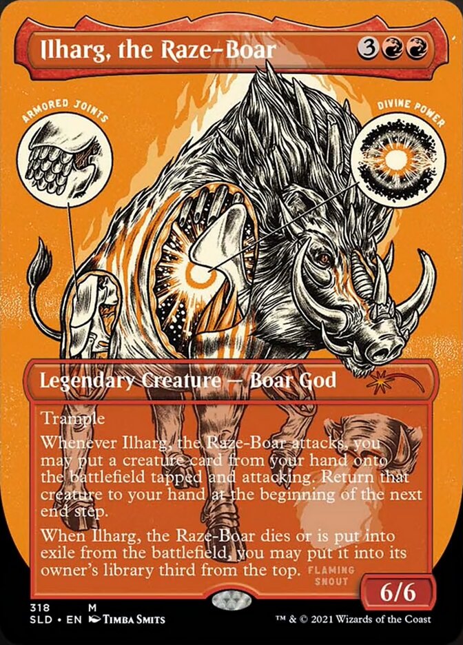 Ilharg, the Raze-Boar (Borderless Foil Etched) [Secret Lair Drop Series] | Tables and Towers