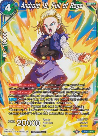 Android 18, Full of Rage (P-172) [Promotion Cards] | Tables and Towers