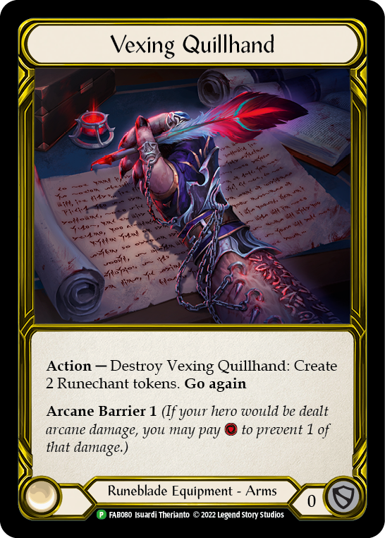 Vexing Quillhand (Golden) [FAB080] (Promo)  Cold Foil | Tables and Towers