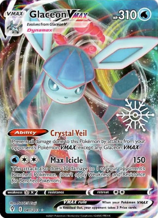 Glaceon VMAX (041/203) (Holiday Calendar) [Sword & Shield: Evolving Skies] | Tables and Towers