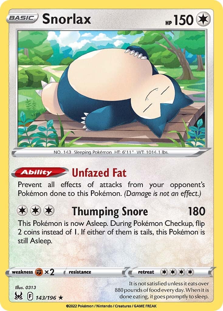 Snorlax (143/196) [Sword & Shield: Lost Origin] | Tables and Towers