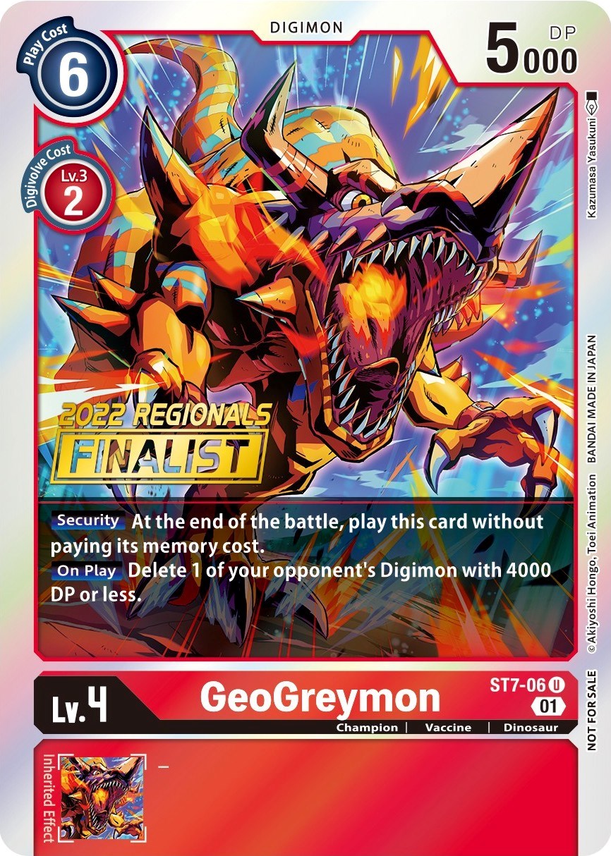 GeoGreymon [ST7-06] (2022 Championship Offline Regional) (Online Finalist) [Starter Deck: Gallantmon Promos] | Tables and Towers