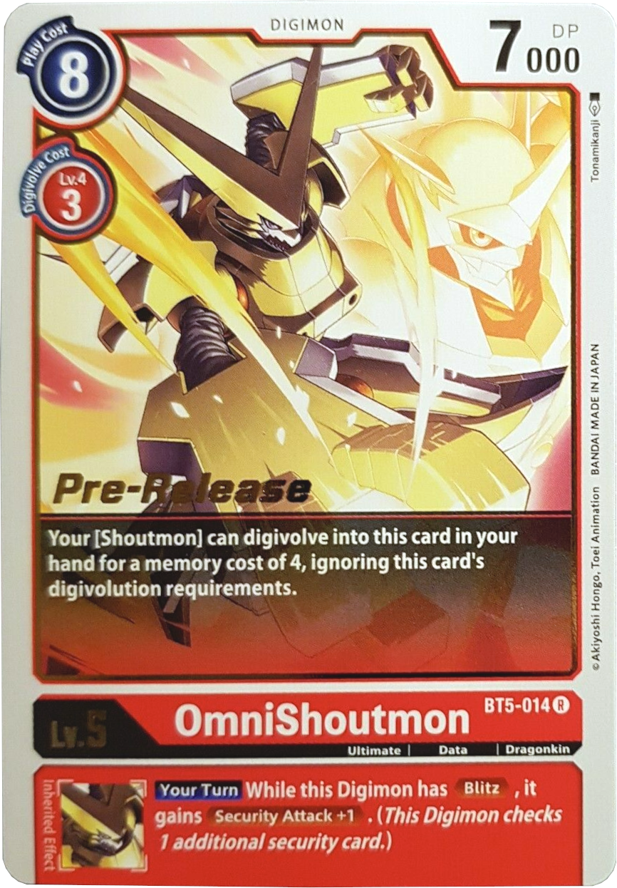 OmniShoutmon [BT5-014] [Battle of Omni Pre-Release Promos] | Tables and Towers