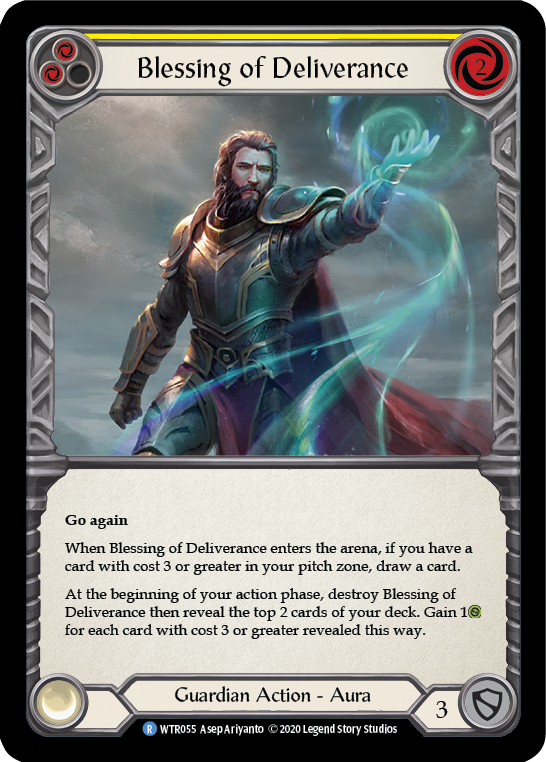 Blessing of Deliverance (Yellow) [U-WTR055] (Welcome to Rathe Unlimited)  Unlimited Rainbow Foil | Tables and Towers