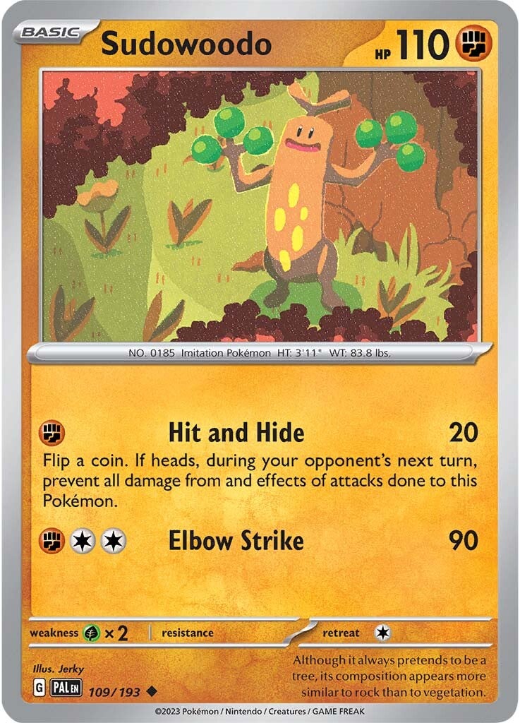 Sudowoodo (109/193) [Scarlet & Violet: Paldea Evolved] | Tables and Towers