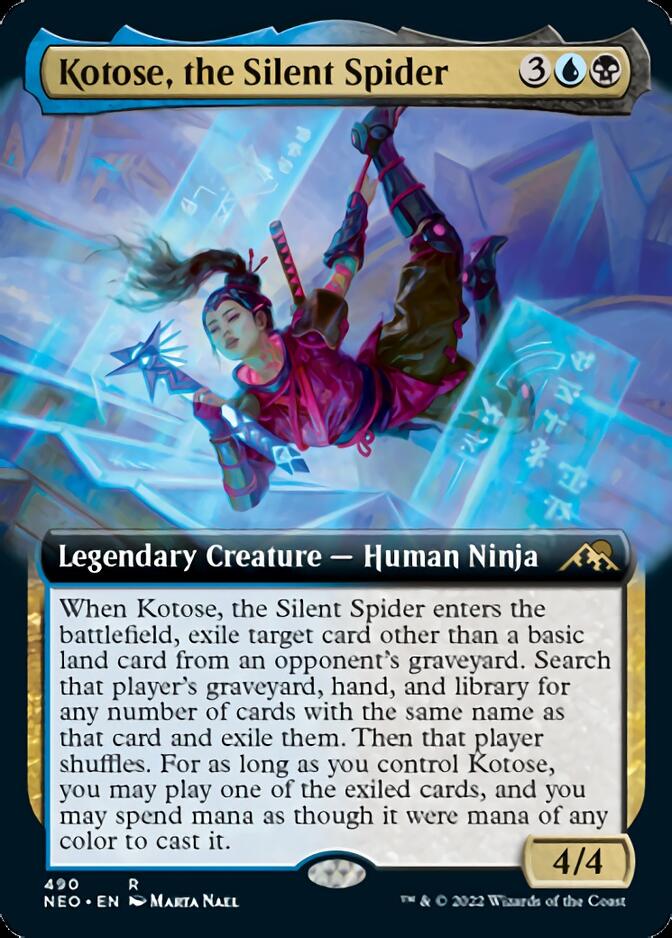 Kotose, the Silent Spider (Extended Art) [Kamigawa: Neon Dynasty] | Tables and Towers