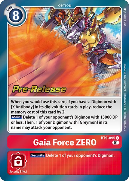 Gaia Force ZERO [BT9-095] [X Record Pre-Release Promos] | Tables and Towers