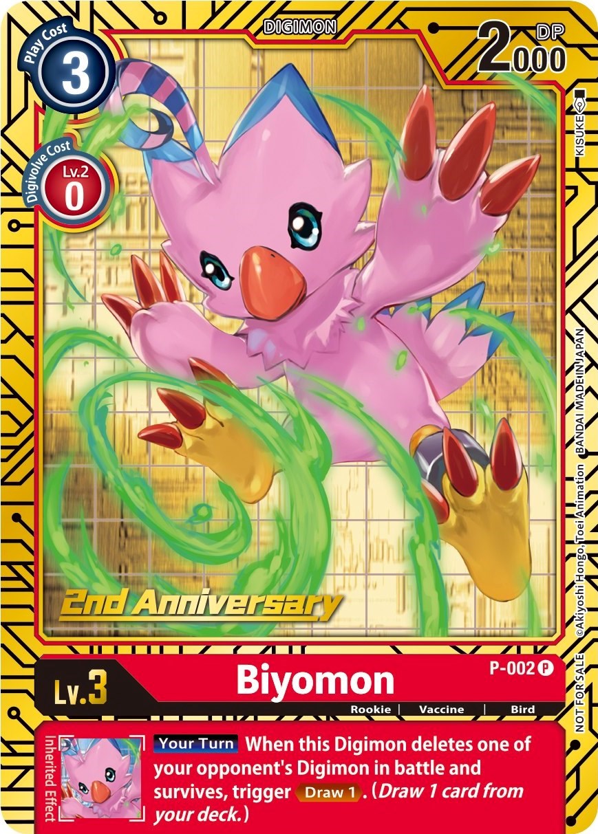 Biyomon [P-002] (2nd Anniversary Card Set) [Promotional Cards] | Tables and Towers