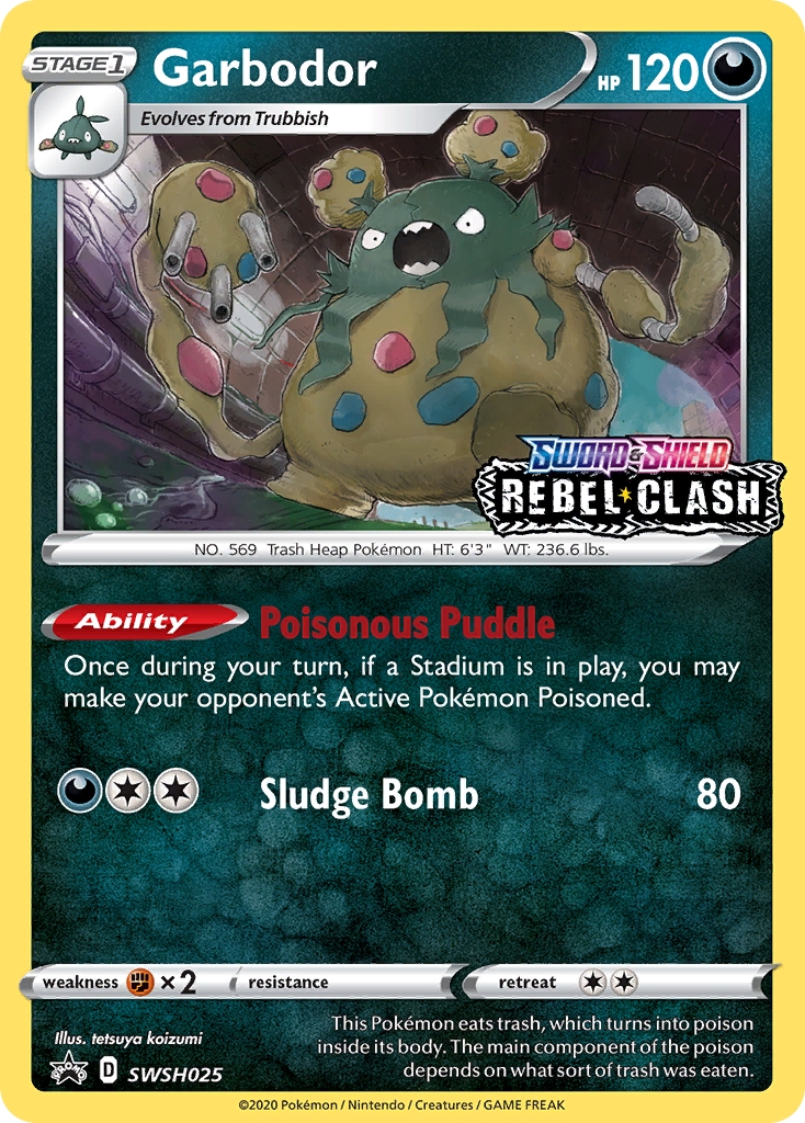 Garbodor (SWSH025) (Prerelease Promo) [Sword & Shield: Black Star Promos] | Tables and Towers