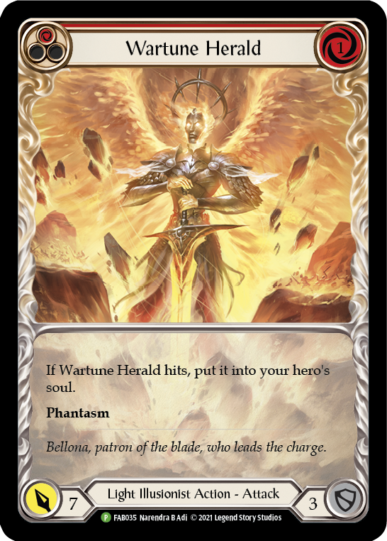 Wartune Herald (Red Extended Art) [FAB035] (Promo)  Rainbow Foil | Tables and Towers