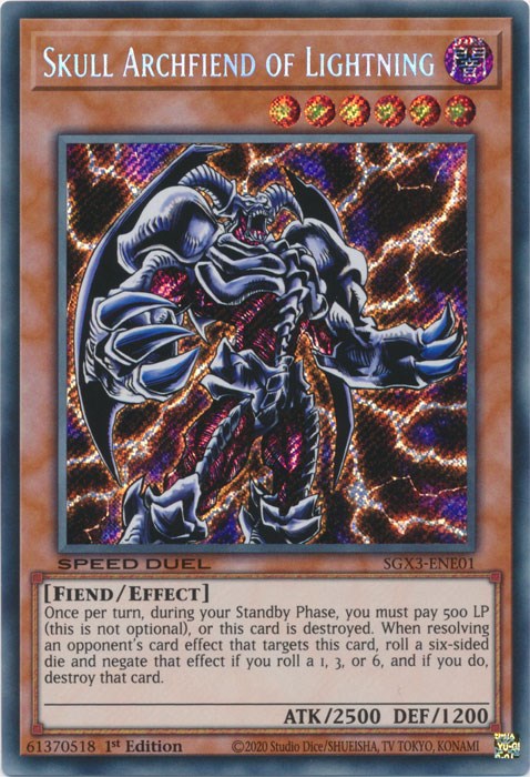 Skull Archfiend of Lightning [SGX3-ENE01] Secret Rare | Tables and Towers