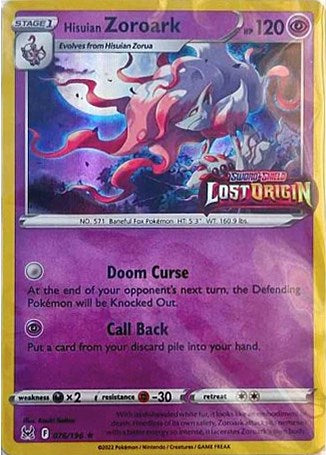 Hisuian Zoroark (076/196) (Lost Origin Stamp) [Sword & Shield: Lost Origin] | Tables and Towers