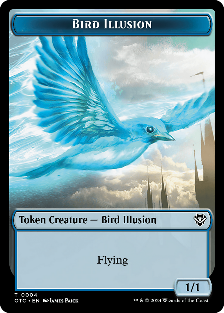 Dragon Elemental // Bird Illusion Double-Sided Token [Outlaws of Thunder Junction Commander Tokens] | Tables and Towers