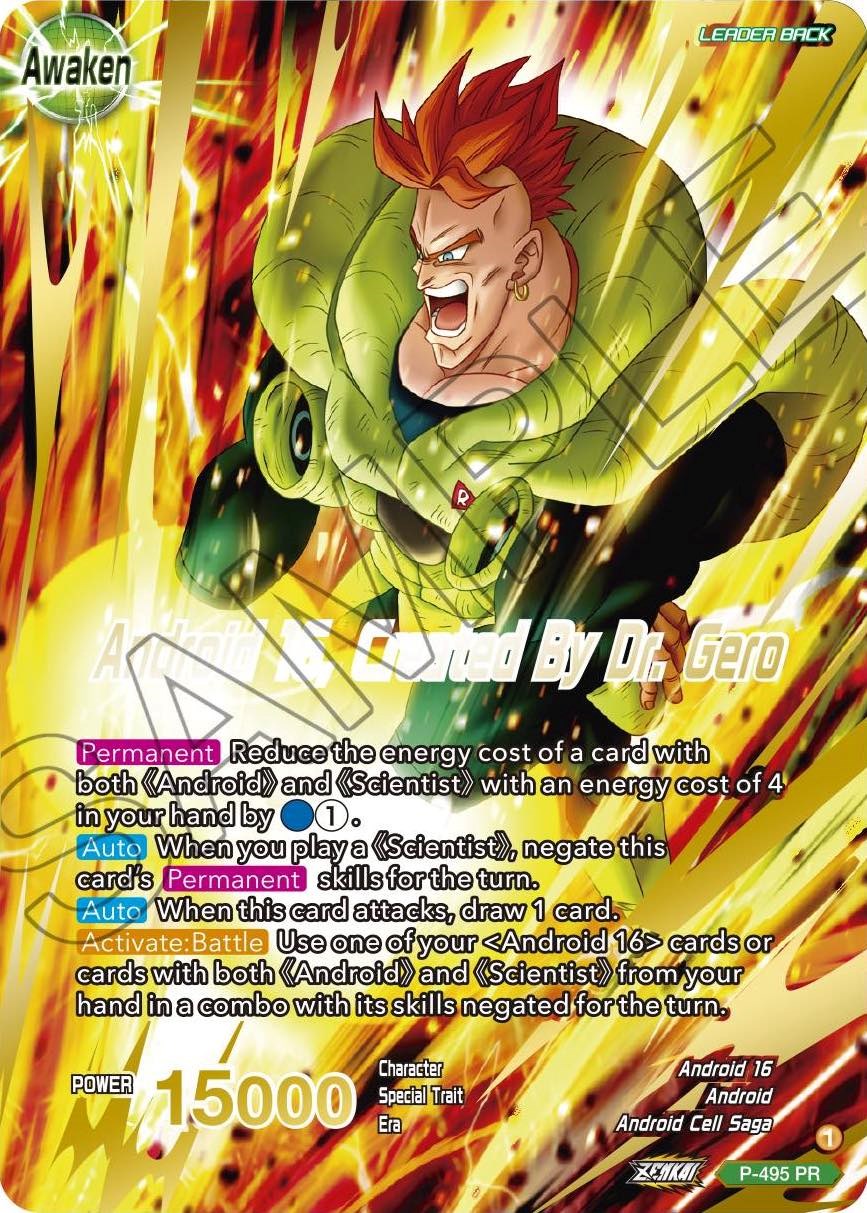 Android 16 // Android 16, Created By Dr. Gero (Gold Stamped) (P-495) [Promotion Cards] | Tables and Towers