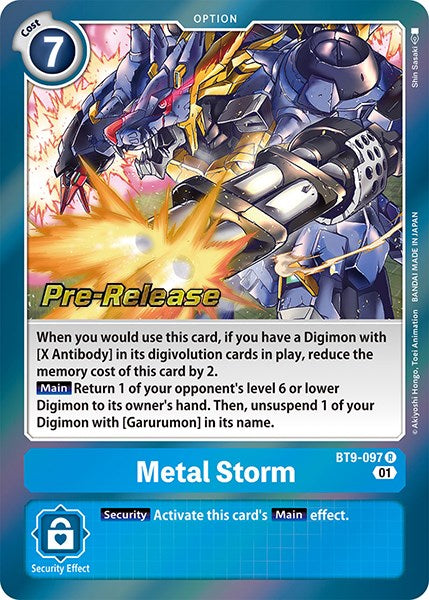 Metal Storm [BT9-097] [X Record Pre-Release Promos] | Tables and Towers