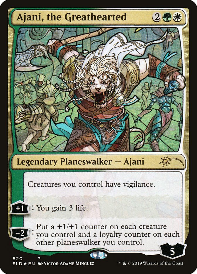 Ajani, the Greathearted (Stained Glass) [Secret Lair Drop Promos] | Tables and Towers