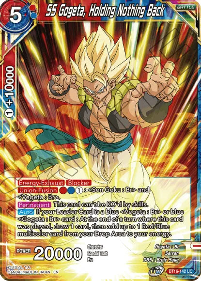 SS Gogeta, Holding Nothing Back (BT16-142) [Realm of the Gods] | Tables and Towers