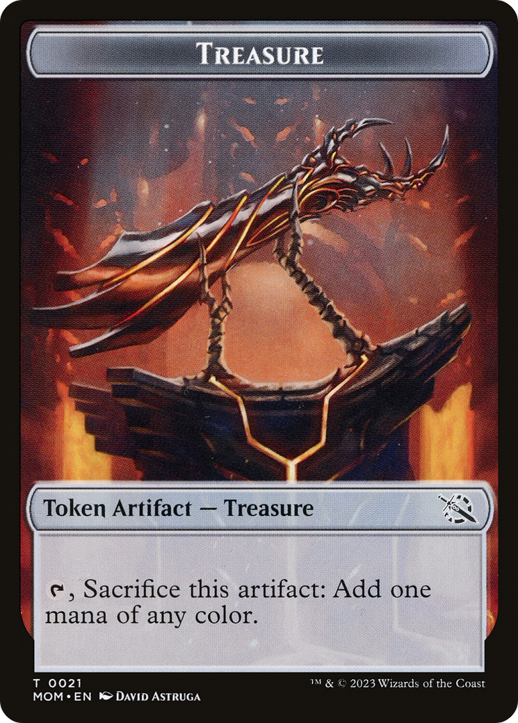 Treasure (21) // Teferi Akosa of Zhalfir Emblem Double-Sided Token [March of the Machine Tokens] | Tables and Towers