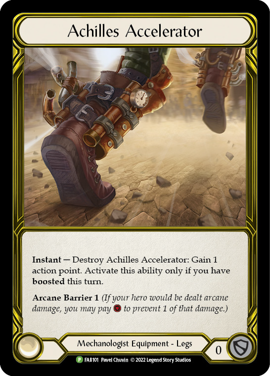 Achilles Accelerator (Golden) [FAB101] (Promo)  Cold Foil | Tables and Towers