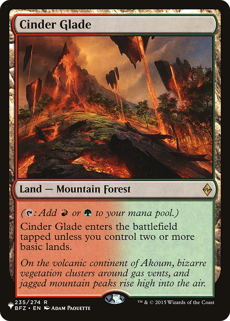 Cinder Glade [The List] | Tables and Towers