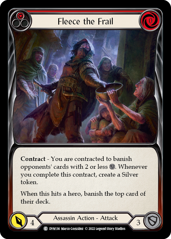 Fleece the Frail (Red) [DYN136] (Dynasty)  Rainbow Foil | Tables and Towers