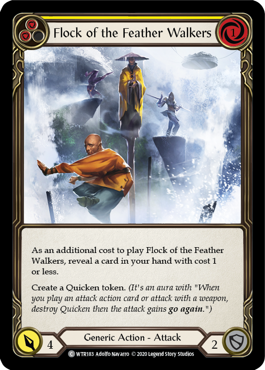 Flock of the Feather Walkers (Yellow) [U-WTR183] (Welcome to Rathe Unlimited)  Unlimited Rainbow Foil | Tables and Towers