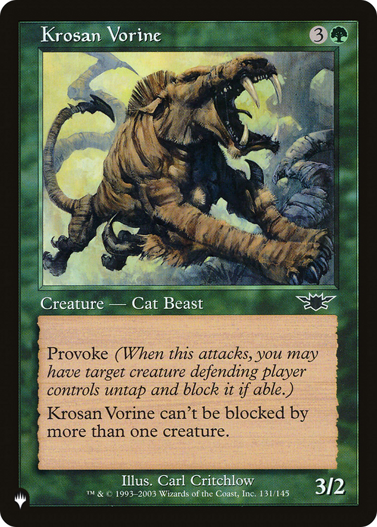 Krosan Vorine [The List Reprints] | Tables and Towers