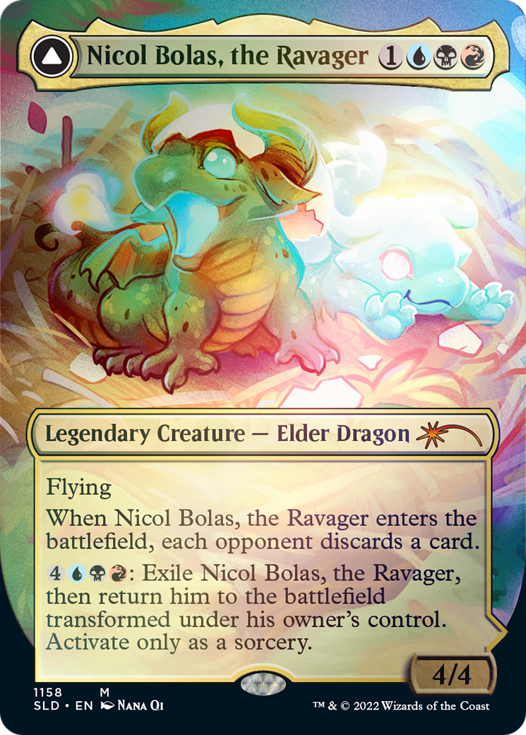 Nicol Bolas, the Ravager // Nicol Bolas, the Arisen (Borderless) [Secret Lair: From Cute to Brute] | Tables and Towers